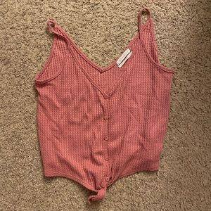 Waffled pink tank top!